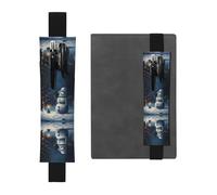 VVXBHGR Trousse à crayons 2 en 1 en cuir PVC avec imprimé bonhomme de neige sur le réveillon de Noël - Antidérapant - Indispensable pour les comptes de voyage, Noir , One Size, Sac à dos d'école