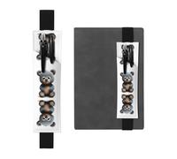 VVXBHGR Trousse à crayons 2 en 1 en cuir PVC avec imprimé petit grizzly noir et antidérapant, idéal pour les comptes de voyage, Noir , One Size, Sac à dos d'école
