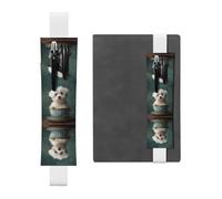 VVXBHGR Trousse à crayons 2 en 1 en cuir PVC avec motif petit chien blanc noir en forme de tasse de thé antidérapant pour les comptes de voyage, blanc, Taille unique, Sac à dos d'école