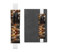 VVXBHGR Trousse à crayons 2 en 1 en cuir PVC avec motif sablier noir doré et antidérapant, idéal pour les comptes de voyage, blanc, One Size, Sac à dos d'école