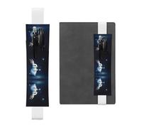 VVXBHGR Trousse à crayons 2 en 1 en cuir PVC avec petits animaux blancs qui cueillent des étoiles noires et blanches, blanc, One Size, Sac à dos d'école