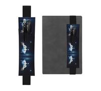 VVXBHGR Trousse à crayons 2 en 1 en cuir PVC avec petits animaux blancs qui cueillent des étoiles noires et blanches, Noir , Taille unique, Sac à dos d'école