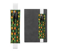 VVXBHGR Trousse à crayons en cuir PVC 2 en 1 avec motifs ananas et marque-pages antidérapants pour les comptes de voyage Noir, blanc, One Size, Sac à dos d'école