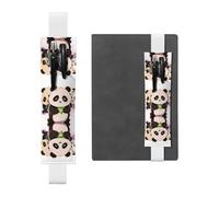 VVXBHGR Trousse à crayons en cuir PVC 2 en 1 avec motifs pandas et marque-pages antidérapants pour les comptes de voyage Noir, blanc, One Size, Sac à dos d'école