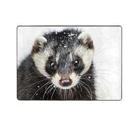 VVXBHGR Wolverine in the Snow Prints Tapis doux, moelleux, absorbant l'eau, durable, pour salon, bureau, table basse, lit, balcon, 203,2 x 147,3 cm
