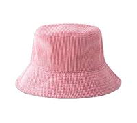 VVXXMO Chapeau bob en Velours côtelé pour Homme et Femme, Couleur Unie, crème Solaire à Large Bord, Casquette de pêcheur réglable, Rose, Taille Unique