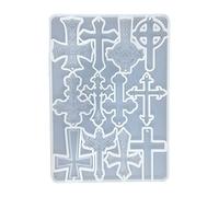 VVXXMO Moule en silicone en forme de croix pour porte-clés, pendentifs en résine époxy, Transparent