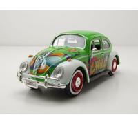 VW Coccinelle Verte Blanche Graffiti Modèle Réduit 1:24 MotorMax