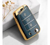 Vw Silicone Key Cover For Vw Golf 7 Ateca Arona Mk6 Mk7 Polo Tiguan Touran Toledo Skoda Seat Leon Ibiza Octavia Car Key Cover 7-3 Buttons (Grey)