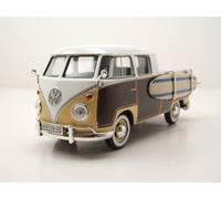 VW T1 Pick-Up Avec Planche De Surf Crème Brun Modèle Réduit 1:24 MotorMax