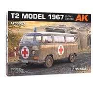 Vw T2 1967 Public Service Ak 35023 1/35 : Intérieur Détaillé, Moteur Inclus, Por