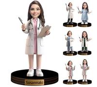 VWCSDSCS Figurine de médecin personnalisée - Caricature - Portrait de bureau - Plaque de nom de chirurgien de dessin animé - Portrait - Plaque acrylique - Cadeau d'appréciation du médecin - Panneau de