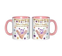 VWCSDSCS Mug en céramique avec inscription « Mother & Daughter A Bond that Can't Be Broken » - Tasse à café personnalisée pour maman et fille tenant la main - Cadeau de filles à maman pour