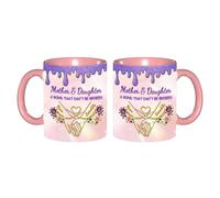 VWCSDSCS Mug en céramique avec inscription « Mother & Daughter A Bond that Can't Be Broken » - Tasse à café personnalisée pour maman et fille tenant la main - Cadeau de filles à maman pour