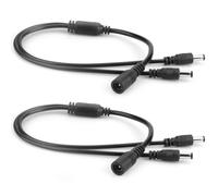 VWEICYY - 2 répartiteurs d'alimentation CC 1 à 2 voies, répartiteur DC, répartiteur d'alimentation 2,1 x 5,5 mm pour caméras de sécurité CCTV, bandes LED
