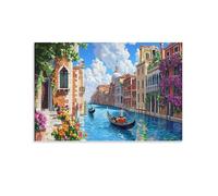VWENOLRIX Reproduction Sur Toile Venise, ville d'eau Tableau Moderne Canal Impression Murale Oeuvres D'art Fibres Synthétiques Antimicrobiennes Convient Pour Le Salon