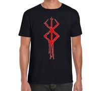 VWHSWQZA BerserkBloody Logo Men's Printed Black T- Shirt Manches Courtes(Medium)