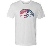 VWHSWQZA University of Iowa Hawkeyes Distressed Patriotic Tigerhawk, Team Color Triblend T Shirt Manches Courtes(Large)
