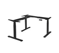 VWINDESK VJ301 Cadre de bureau d'angle électrique en forme de L réglable en hauteur avec triple moteur, base ergonomique en acier réglable en hauteur avec clavier à mémoire numérique (noir)