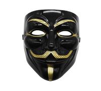 VWMYQ Anonymous V For Vendetta Party Masque en plastique pour adulte Cosplay Décorations Accessoire (noir avec décoration pour les yeux)