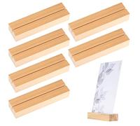 Vwoqiy 6 Pièces Titulaire en Bois, Porte-Cartes en Bois, Supports Cartes Mariage pour Numéros de Table Photo Noms Menu Place Porte Nom Memo Support Carte Titulaire