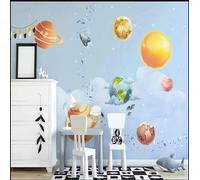 VwrxnchCoatx Fond D'Écran Mural Pour Enfants,Motif Planète Spatiale Peinte À La Main,Nuage De Dessin Animé,200 X 140 Cm