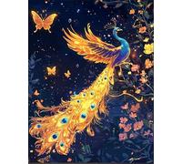 VwrxnchCoatx Kit De Broderie Au Point De Croix Paon, 11Ct, Pour Adultes, Images De Broderie Pré-Imprimées À Faire Soi-Même Pour Débutants, Décoration D'Intérieur, 40 X 50 Cm