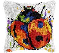 VwrxnchCoatx Kit De Crochet À Loquet À Faire Soi-Même - Housse De Coussin Au Crochet Pour Débutants Enfants Et Adultes- Décoration De Fabrication De Tapis De Tapis Pour La Maison 43X43Cm(Insecte)