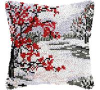 VwrxnchCoatx Kit De Crochet À Loquet À Faire Soi-Même - Housse De Coussin Au Crochet Pour Débutants Enfants Et Adultes- Décoration De Fabrication De Tapis De Tapis Pour La Maison 43X43Cm(Paysage)