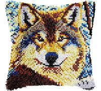 VwrxnchCoatx Kit De Crochet À Loquet À Faire Soi-Même - Housse De Coussin Au Crochet Pour Débutants Enfants Et Adultes- Décoration De Fabrication De Tapis De Tapis Pour La Maison 43X43Cm(Animal)