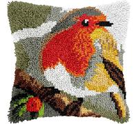 VwrxnchCoatx Kit De Crochet À Loquet À Faire Soi-Même - Housse De Coussin Au Crochet Pour Débutants Enfants Et Adultes- Décoration De Fabrication De Tapis De Tapis Pour La Maison 43X43Cm(Oiseau)