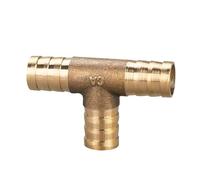 VWWJCCRO 10pcs Connector Copper Air Fuel Water Tube Brass Pipe Fitting Barbed Joint Coupler for 4mm 5 6 8 10 12(T-3-way,16mm (10pcs)) Barb Fittings