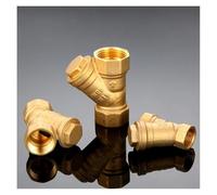 VWWJCCRO 1pc 1/2" 3/4" 1" BSPP Female Thread Y Shaped Thickened Brass Strainer Filter Valve Connector for Booster Pump Heating Pipes(1/2",NO Switch) Barb Fittings