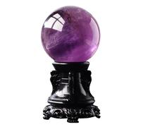 VWWJCCRO Amethyst Crystal Sphere, Rare Purple Power Stone Ball for, Scrying, Feng Shui, Hand-Made, ball-55mm