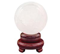 VWWJCCRO Crystal Ball Ornament, White Polished Decorative Sphere Figurine Sculpture, Crystals Feng Shui Home Decorfor,Witchcraft,13cm/5.1in