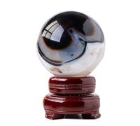 VWWJCCRO Crystal Black and White Striped Agate Ball raw Stone Polished Home Porch Decoration Ornaments,65~70mm