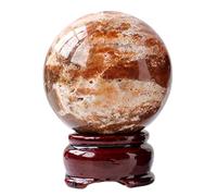 VWWJCCRO Crystal Sunstone Red Jasper Symbiotic Ball Decorations Gemstones Sphere for Balancing Divination