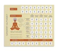 VWWJCCRO Devanagari Script Metal Tin Sign Sanskrit Alphabet Indian Language Learning Chart for Classroom Studio Office Decor (8 X 12 inch)