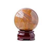 VWWJCCRO Orange Moonstone Crystal Ball Sunstone Rough Stone Polished Home Decoration Ornaments,65~70mm