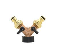 VWWJCCRO Pipe Fittings Brass 2-Way Garden Faucet Female Thread 3/4 Y Irrigation Valve Manifold Quick Connector Garden Hose Manifold 1 Set (Color : BSP A) Barb Fittings