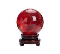 VWWJCCRO Red Clear Fused Quartz Crystal Ball Ornaments (Size : 90-95mm)