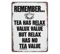 VWWJCCRO Retro Metal Tin Sign Funny Tea Time Quote Sarcastic Humor Wall Decor Vintage Teapot Plaque for Home Kitchen Tea Room Cozy Corner 8 X 12 inch