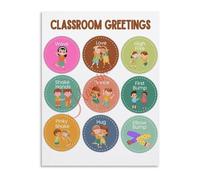 VWWJCCRO SEL Classroom Poster Morning Greetings and Classroom Rules Chart for Elementary School Management(Unframed,08x12inch(20x30cm))