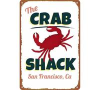 VWWJCCRO The Crab Shack Sign Metal Wall Seafood Restaurant Decor 12x8 Inch