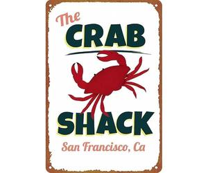 VWWJCCRO The Crab Shack Sign Metal Wall Seafood Restaurant Decor 12x8 Inch
