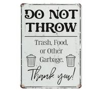 VWWJCCRO Vintage Metal Tin Sign Do Not Throw Garbage Here Wall Decor Retro Litter Warning Plaque for Home Park Office Garden 8 X 12 inch