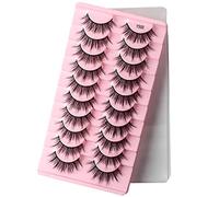 VwyuEgg Y500 Lot de 10 paires de faux cils 3D naturels faits à la main réutilisables Faux cils de vison