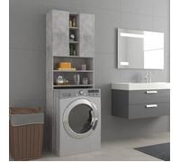 VX - Meuble pour machine à laver Gris béton 64x25,5x190 cm