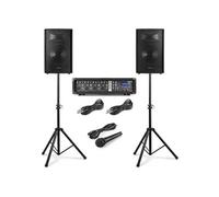 Enceinte Sono DJ Vonyx VX210 Système de sonorisation complet Bluetooth - 800 Watts, Avec Trépieds Réglables, Table de mixage amplifiée