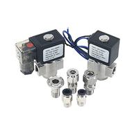 VX2120-08-SS-NO 1/4quot; Électrovanne à 2 voies, corps normalement ouvert en acier inoxydable, avec joint en Silicone for huile et acide, AC220V DC12V, 1 pièce(TYPE2 Valve,DC12V)